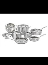 Cuisinart Multiclad Pro Stainless Cookware 12 Piece Set Triply Stainless Set NEW
