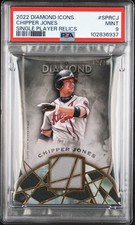2022 TOPPS DIAMOND ICONS SINGLE PLAYER RELICS #SPRCJ CHIPPER JONES 2/10 PSA 9