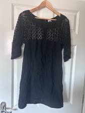 MISSONI Black 3/4 Sleeve Mini Cocktail Dress Lace Top Italy Made Size 8