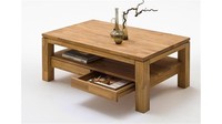 Couchtisch Gordon Massivholz Wohnzimmertisch Asteiche GeöLt 2 SchubkäSten 45 Cm