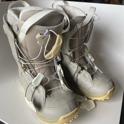 Salomon Kalitan Womens Grey and White Snowboard Boots Size US 9 Auto fit + Clean