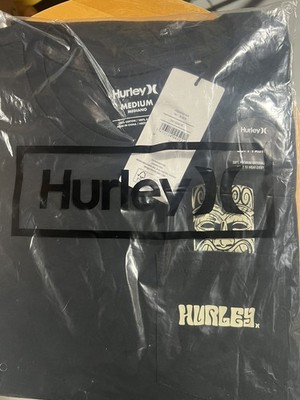 NWT Hurley Men's Short Sleeve Classic Crew Neck T-Shirt Medium Black tiki