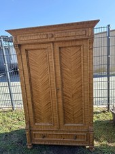 Gründerzeit Kleiderschrank , Schubladen, Laufglasur, 183 cm hoch, Weichholz 