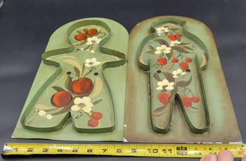 Folk Art Vintage Primitive Tole Painting Gingerbread Man Signed Mary Walborn 74 - Picture 3 of 13