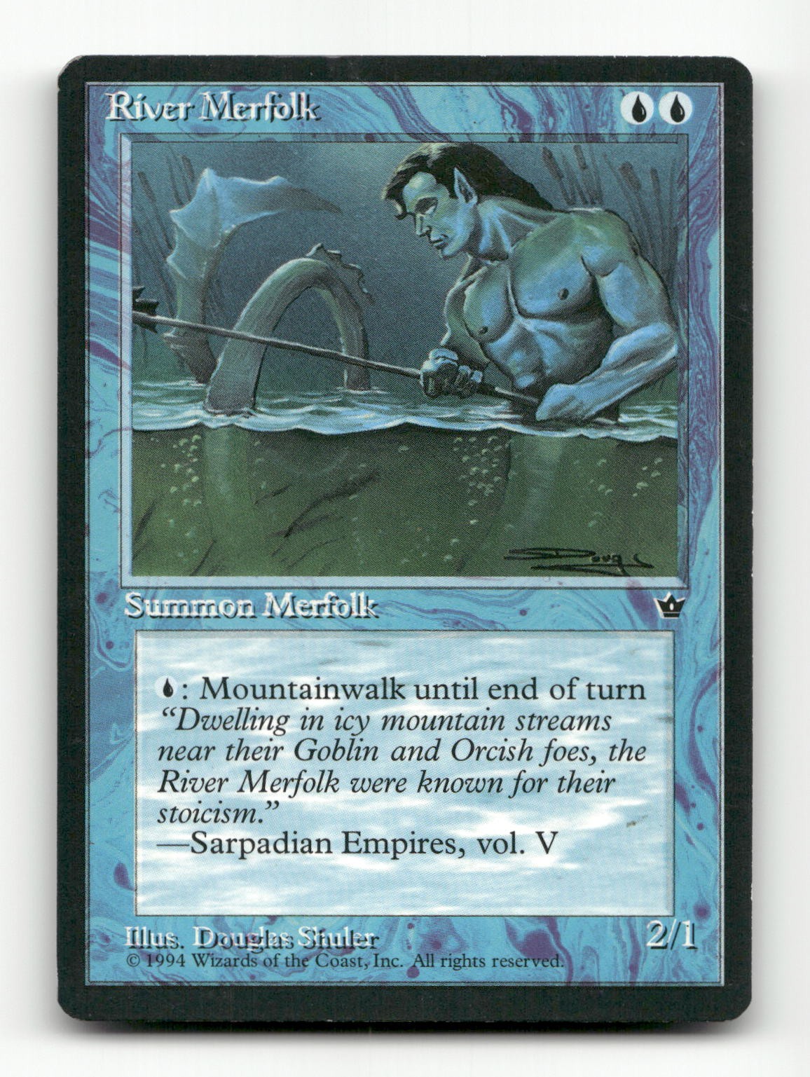 River Merfolk Rare Fallen Empires Magic: The Gathering Lightly Played