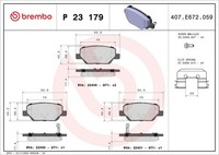 Bremsbelagsatz Scheibenbremse Prime Brembo P 23 179 FüR Fiat Tipo 357HXN1A 357