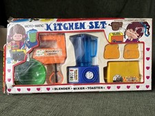 Vintage Toy Kitchen Set Food Mixer Toaster Blender Moto-Matic Hong Kong M452
