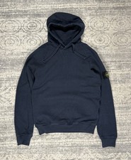 Stone Island Authentic Logo Patch Pullover Navy Hoodie Designer Size Small