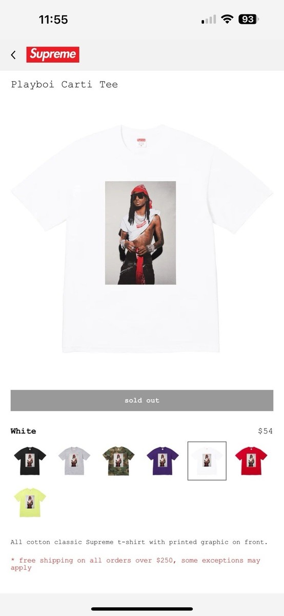 supreme playboi carti tee XXL 白 Buy Supreme Playboi Carti Tee 'White' - FW25T50 WHITE | GOAT