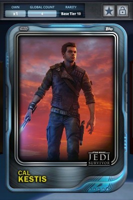 SWCT Topps Star Wars Card Trader Cal Kestis 10th Anniversary 4cc Tier 10 Card 