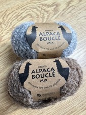 Two 50g Balls DROPS Alpaca Boucle Mix NEW