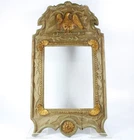 Antique Napoleonic / Empire Carved Polychromed Gilt Wood Mirror / Picture Frame