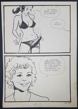 Milo MANARA tavola originale ATTENTI A QUEI DUE Curtis e Moore TELEROMPO 16-82