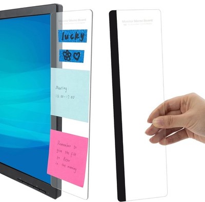 2 Monitor Memo Boards Sticky Note Holder Desk Organizer Clear Acrylic