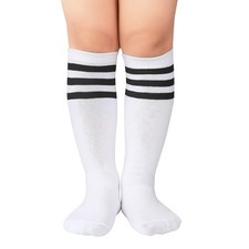 American Trends Kids Toddler Soccer Socks Youth 3-6 Years, 1 Pack White Black