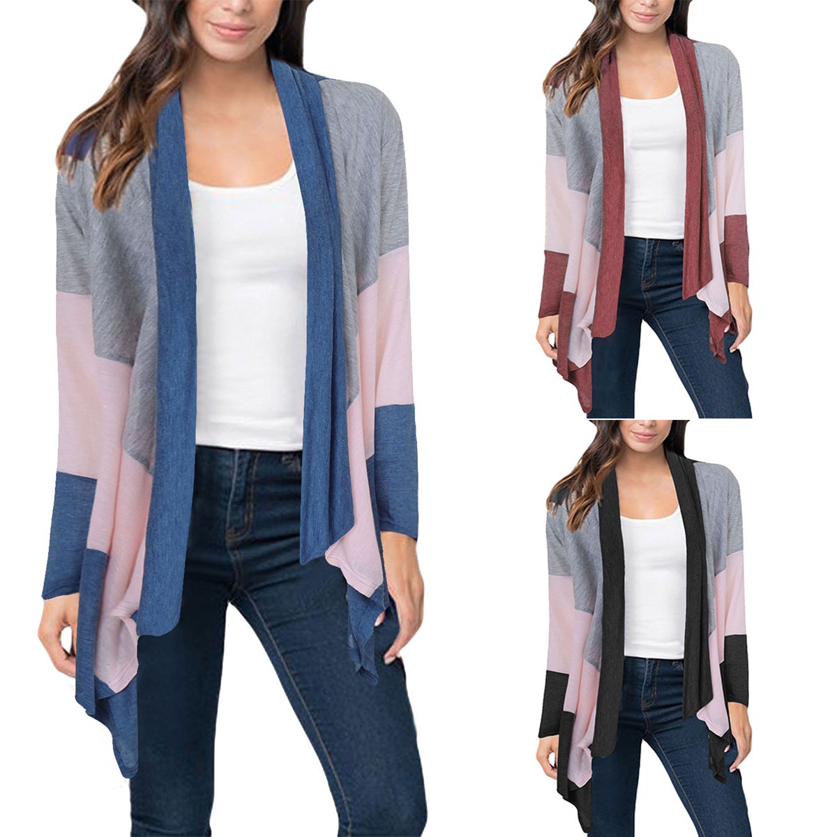 Plus Size Womens Long Sleeve Knitted Cardigan Sweater Casual Outwear Coat Jacket