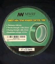 Green High Temp Powder Coating Tape 6" x 72 Yards