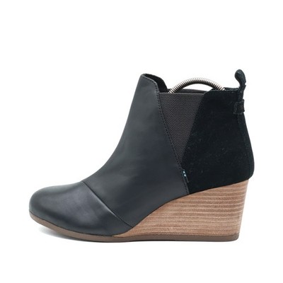 TOMS Damen 10014984 Stiefelette Schwarz Leder Booties Stiefeletten EU 41