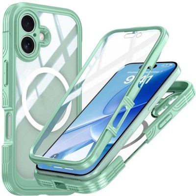 Für Apple iPhone 17 MagSafe Magnetic 360 Full Body Hybrid Tasche Bumper Grün