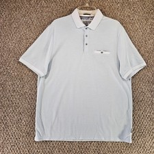 Ted Baker Polo Shirt Mens Sz Large Short Sleeve Blue