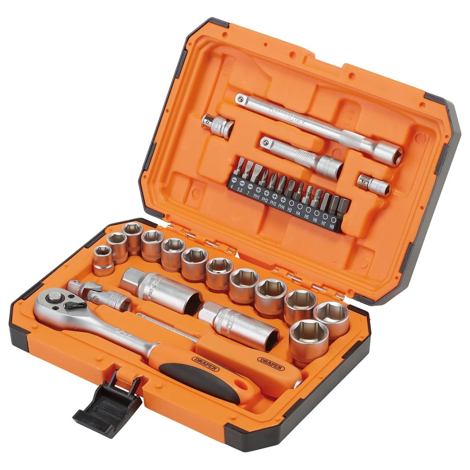 Draper Hi-Torq 6 Point Socket Set 1/4"" And 3/8"" (34 Piece) - 22110 - Image 3