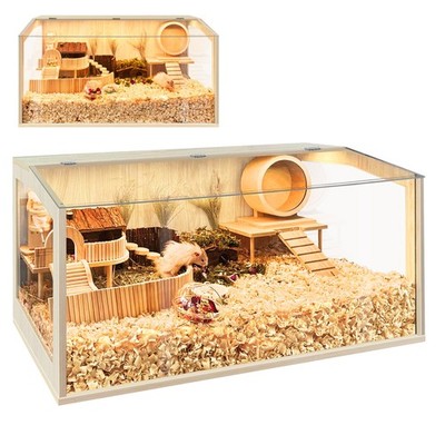 32 Inch Hamster Cage Chewproof Large Guinea Pig Cages Openable Top Acrylic Solid