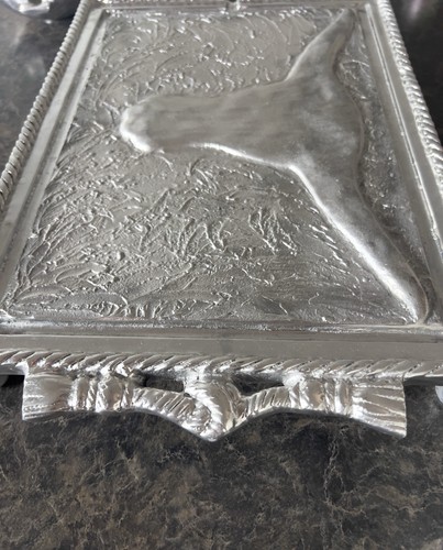 Bandeja de platos de aluminio hecha a mano rara para diseños de Golán diseño Longhorn decoración vintage - Imagen 6 de 10