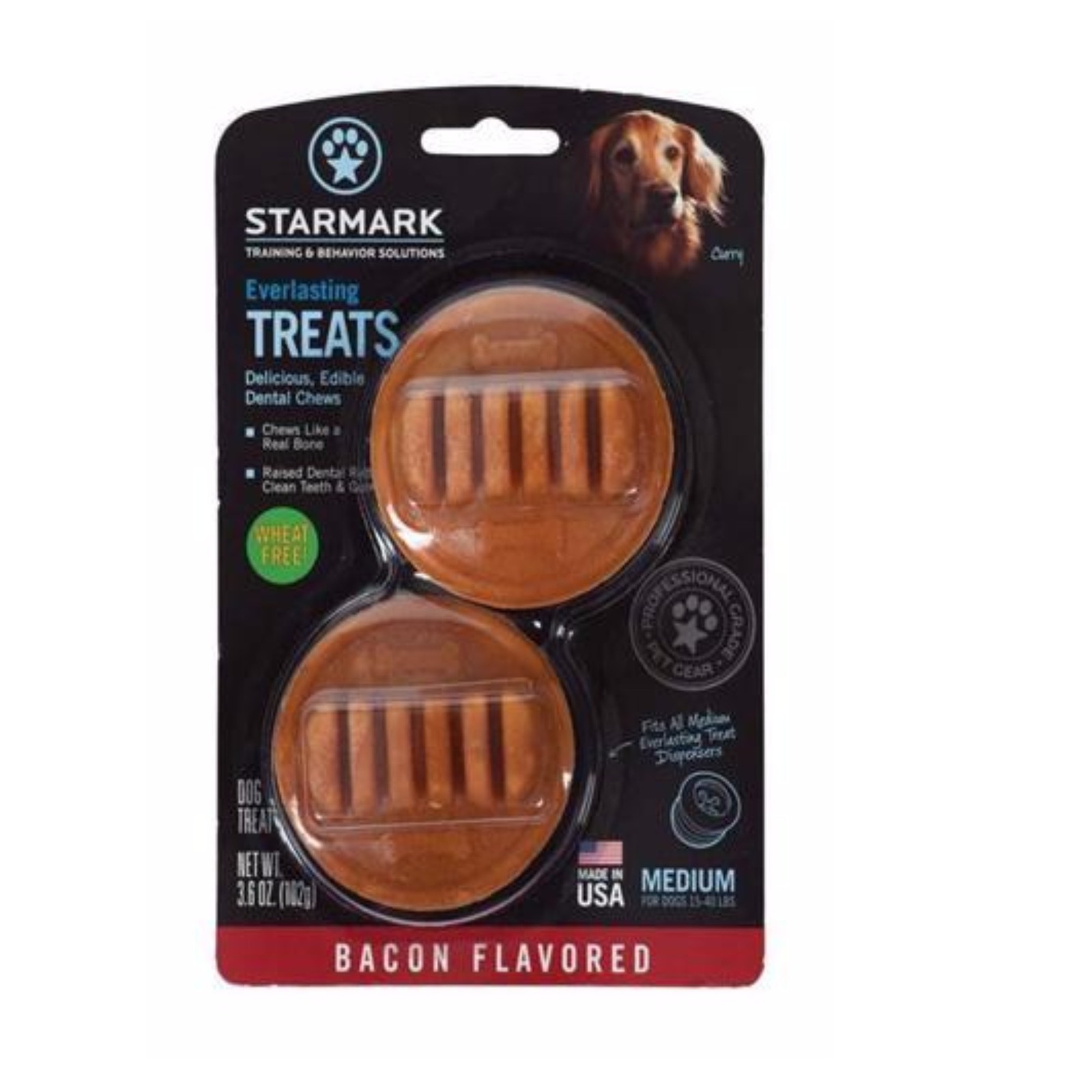 StarMark Everlasting Dog Treat Toy Bacon Edible Dental Chew 