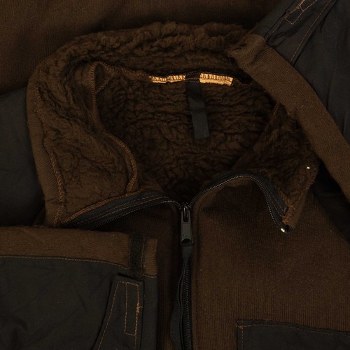 Vintage Utility Full Zip Deep Pile Lined Fleece M Men's Brown Jacket - Picture 8 of 9