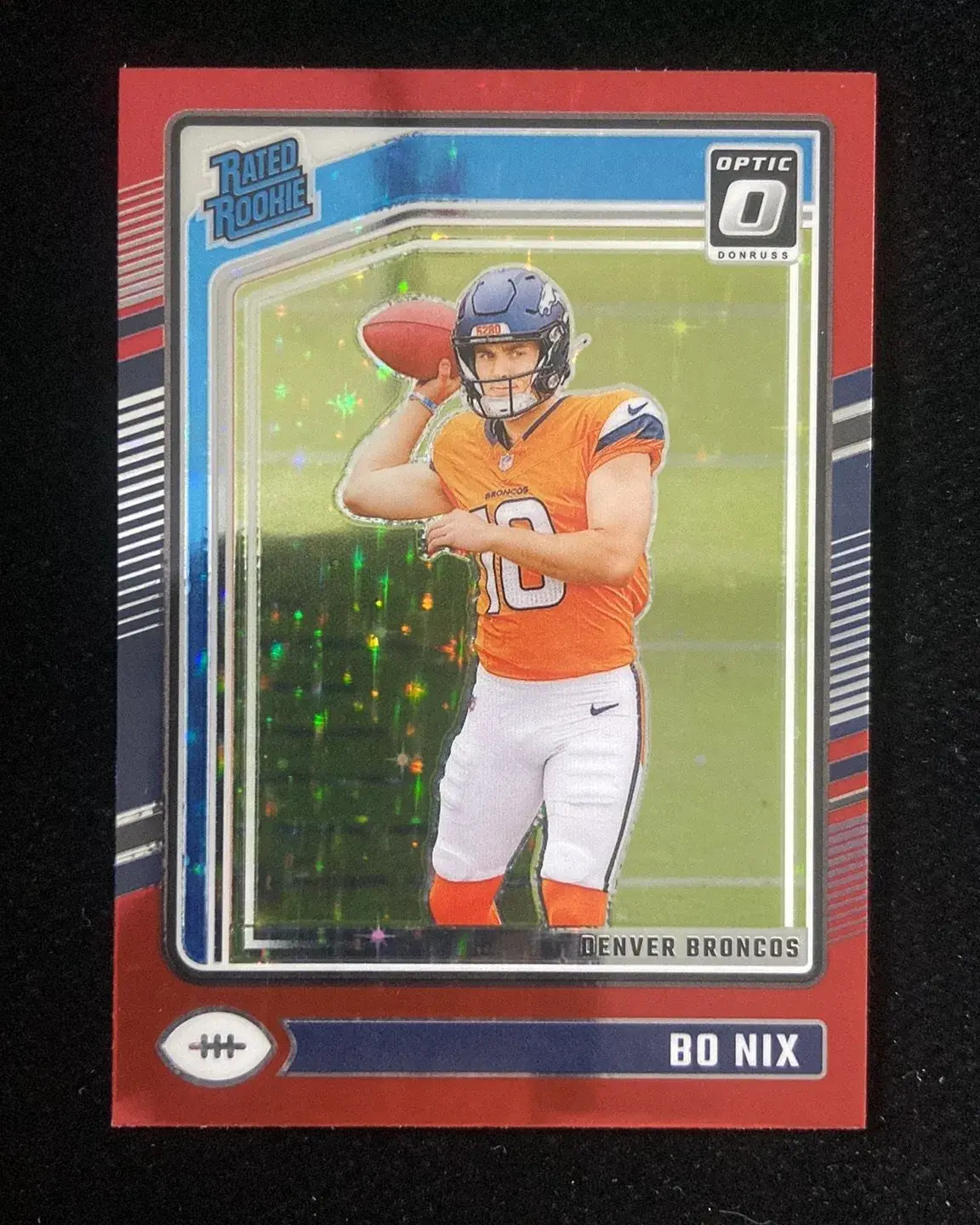 2024 Panini Donruss Optic Red Stars #209 Bo Nix RC Rated Rookie Broncos HD