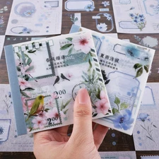 Vintage Sticker Book: 40 Precut PET & Washi Stickers for Creative Projects