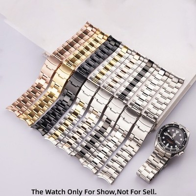  For Seiko SKX007 22mm 316L Steel Solid Curved End Oyster Watch Band Bracelet