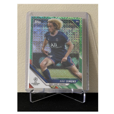 2021-22 Topps UEFA Champions League Japanese #87 Xavi Simons PSG Green Mojo /99