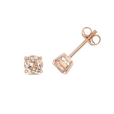 9 Karat (375) Rotgold Damen - Paar Ohrstecker mit Morganit - 5mm*5mm