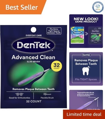Slim Brush Advanced Clean Interdental Cleaners - Tapered, 32 Pack for Freshness
