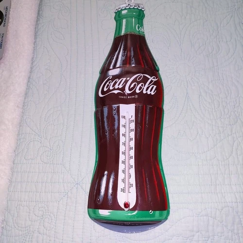Vintage COCA-COLA Thermometer TCA Made in USA Tin 16” Wall Bottle Sign