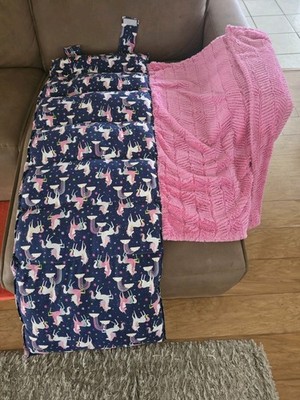 (Crazysh5635) Nap Mat Unicorn Kids Sleeping Bag Pink Fleece Blanket Unicorn
