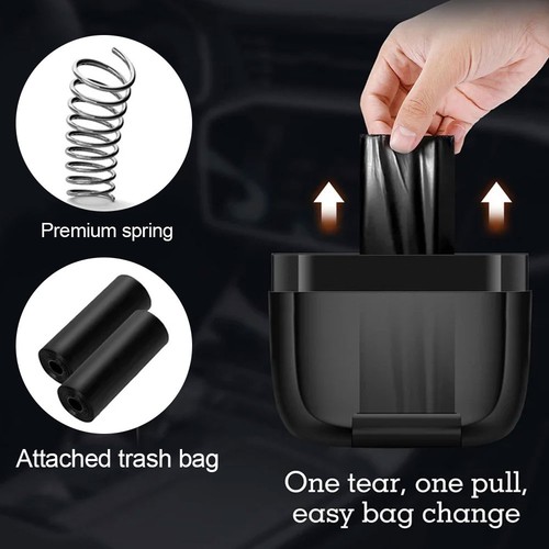 Car Interior Hanging Storage Box Waterproof Trash Can with Garbage Bag Organizer - Picture 9 of 13