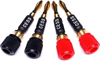 CNCESS CESS-061 Spade Fork Binding Post to Banana Plugs Amp Speaker Black 