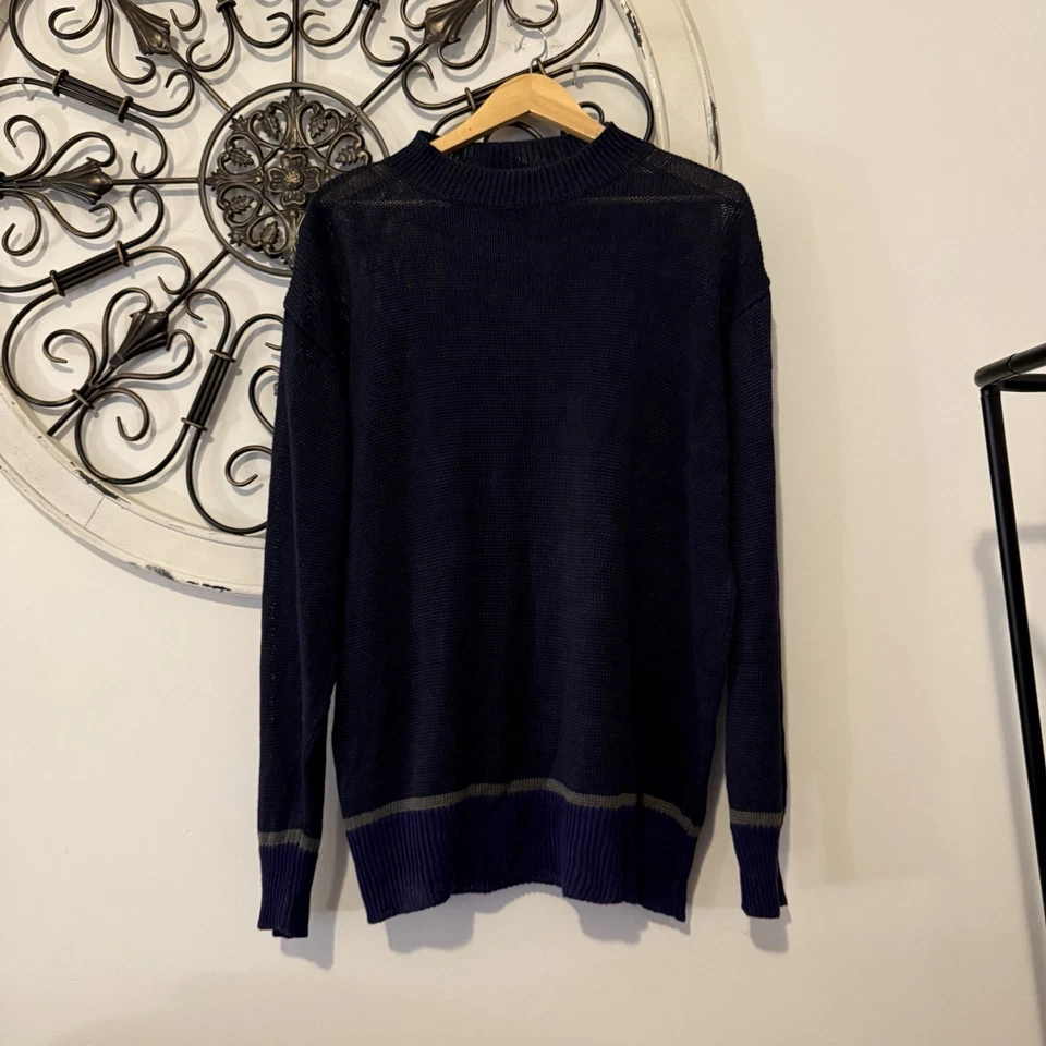 PS Paul Smith Lightweight Semi-Sheer Navy Crewneck Sweater Men’s Large - Image 2 of 4