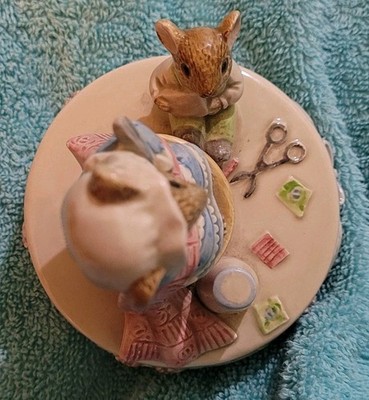 VINTAGE Otagiri Japan Ceramic Mouse Sewing Music Box Works | eBay