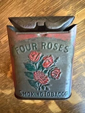 Antique Four Roses Smoking Tobacco Embossed Pocket Tin Early 1900s Advertising