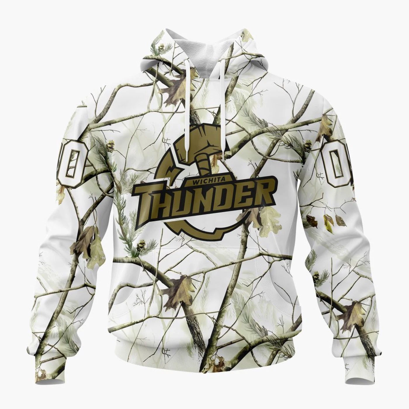 Personalized Wichita Thunder Special White Hoodie Camo Hunting