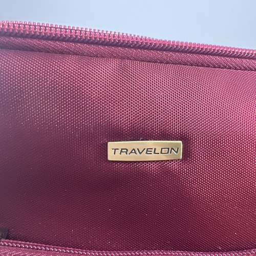 Lot 2 Travel Purse Bag Black BAGGALLINI +Travelon Anti-Theft Burgundy + Wristlet - Picture 3 of 18