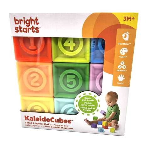 Bright Starts KaleidoCubes - 9 Stück Baby Badewannenstapel & Quetschblöcke, Alter 3M+ - Bild 3 von 13