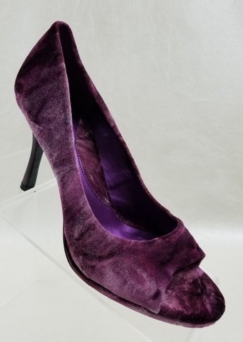 Scarpe multiple Gianni Bini tacco a spillo punta aperta rosa velluto tessuto (2 taglie) NUOVE - Foto 3 di 11