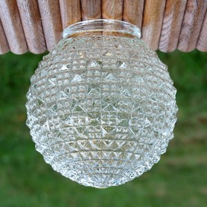 Vintage 5 3 4 Round Square Pattern Ceiling Fixture Globe