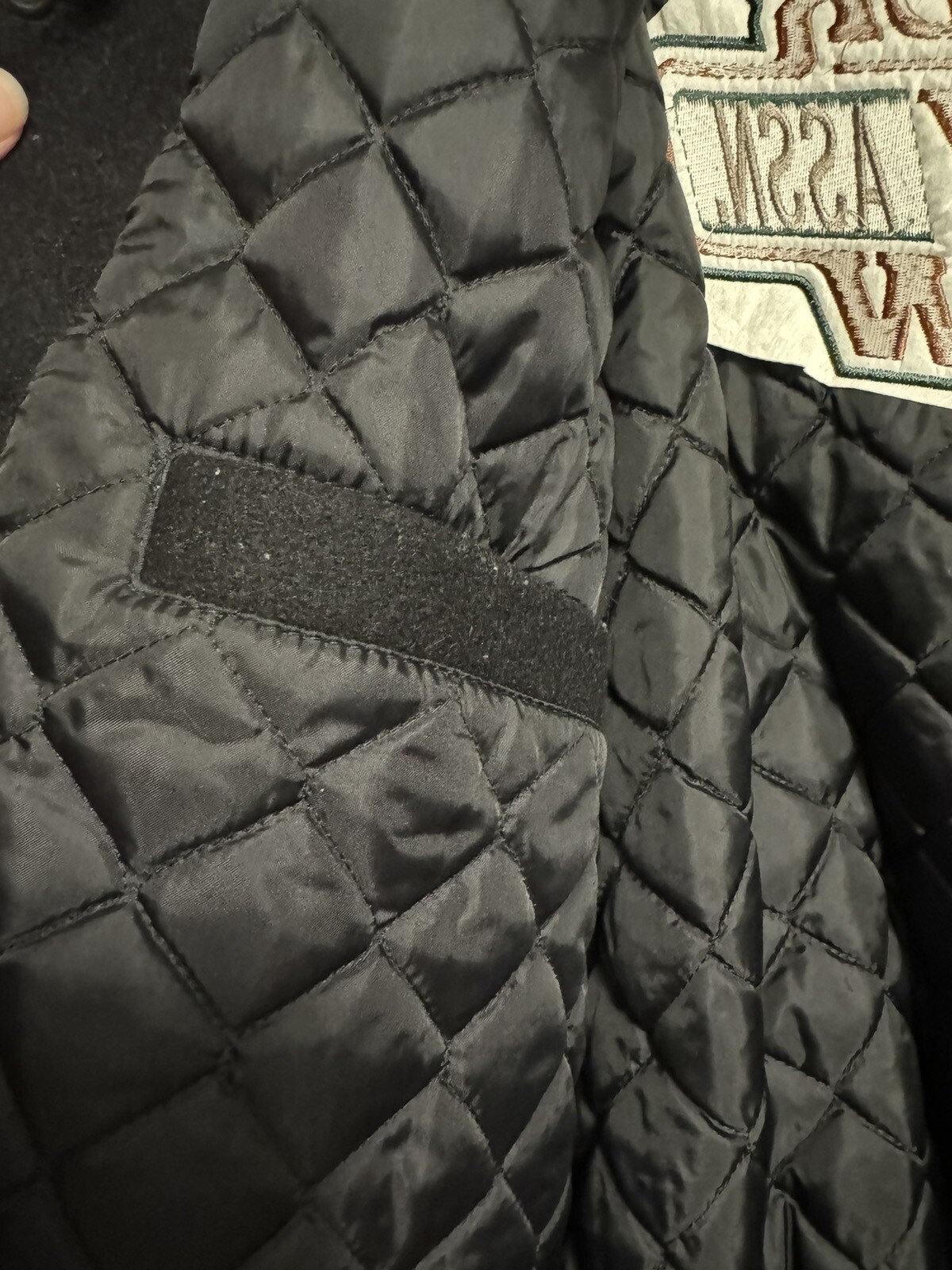 SUMAC Vintage Varsity Jacket, Wool And Leather, Black… Gem