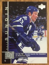 97 98 Upper Deck MATS SUNDIN Game Dated Hockey Card #369 Toronto Maple Leafs