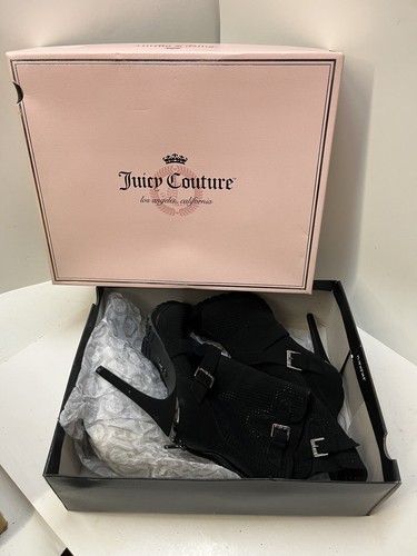 JUICY COUTURE Black Suede Mid Calf Boots Size 9.5M 9.5 Medium - Picture 4 of 23